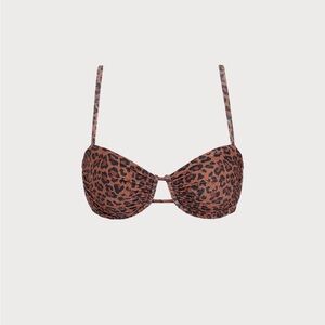 Berlook Leopard Print Underwire Lurex Bikini Top